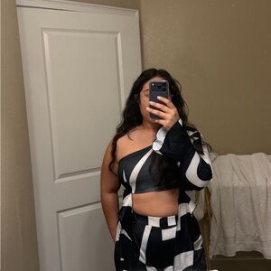 Monochrome Striped Ensemble